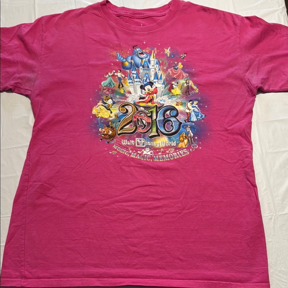Disney Kids Pink Graphic T-Shirt Disney World 2016 kids XL